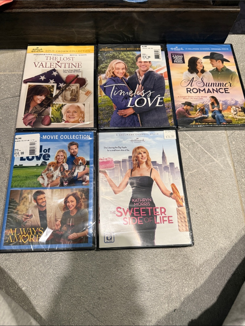 Hallmark Romance DVD Set - Pink, Blue, White, Gold